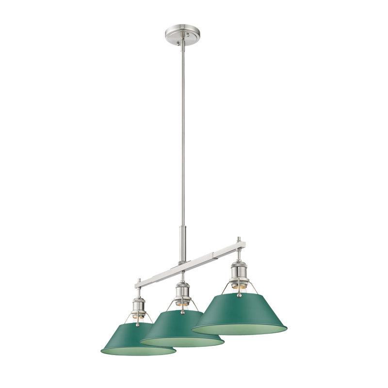 Luminaire suspendu linéaire 3 lumières Alezay, Étain