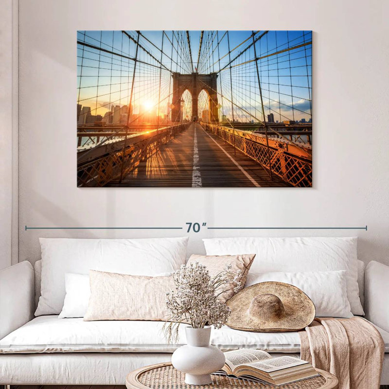 Ravi Sunlit Brooklyn Bridge, 32" H x 48" W