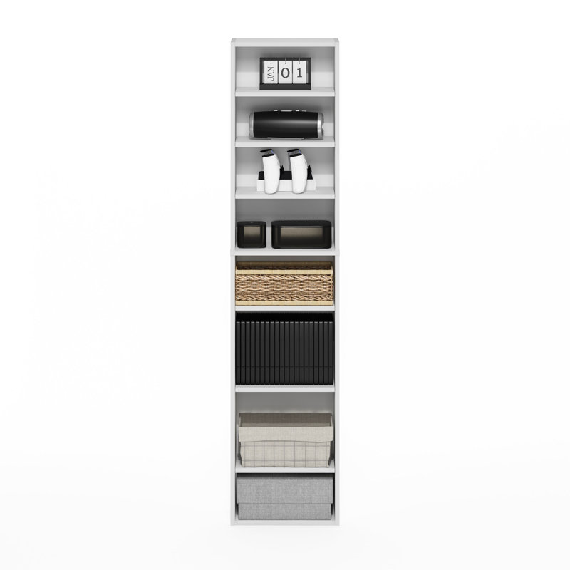 Étagère de rangement multimédia à 8 niveaux Bowe, Blanc