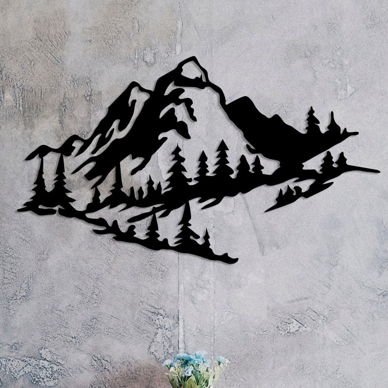 Élégant accessoire mural décoratif en métal noir, 15,7 po x 27,6 po | Fabrication 100% métal, épaisseur: 0,06 po | Parfait pour la décoration intérieure, le salon ou le bureau | Fixation murale facile avec support dissimulé | Conception élégante et durable