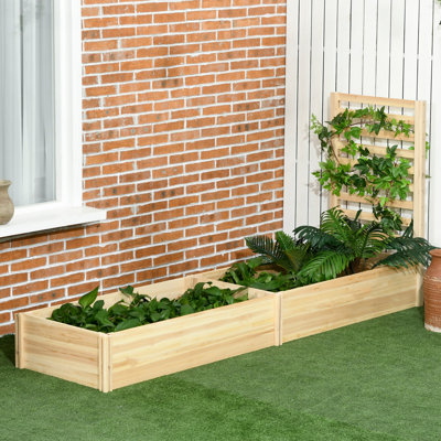 Lit de jardin surélevé avec treillis, jardinière en bois pour l'extérieur