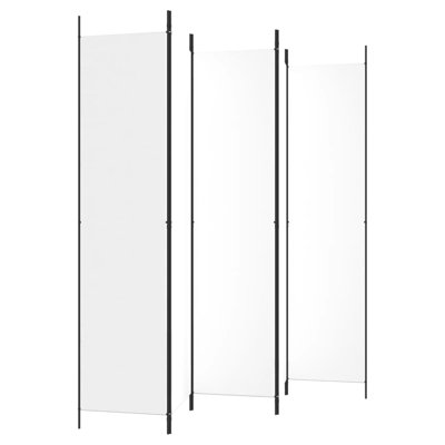 vidaXL 5-Panel Room Divider White 98.4"x86.6" Fabric