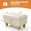 Repose-pieds rectangulaire avec repose-pieds, banc en similicuir avec couvercle à charnière hydraulique à fermeture en douceur, l 28,5 po x P 19 po x H 17,5 po, table basse polyvalente pour le vestibule du salon-126242950