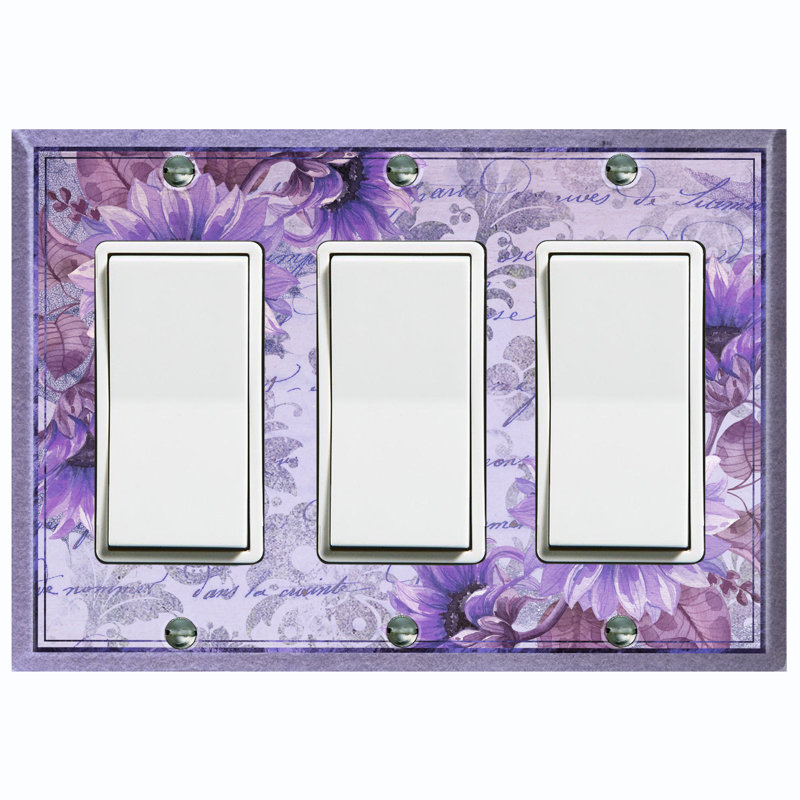 Plaque murale 3 lumières mauve, Mauve