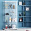 Vitrine en verre avec tablette et 2 portes, bibliothèque avec éclairage à DEL pour chambre à coucher, salon