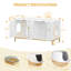 Cat Litter Box Enclosure for 2 Cats, 119cm Hidden Litter Box Furniture, Wooden Pet House, Cat furniture, Storage Cabinet Bench, Cats Condo, Cattery, White and Gold 