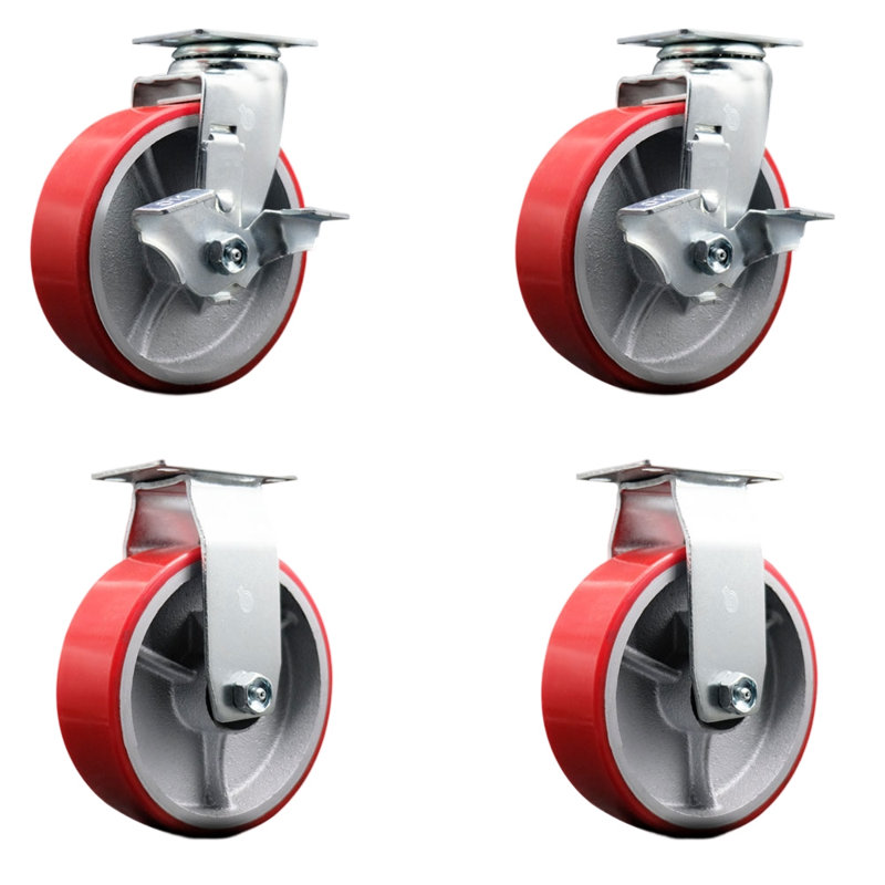 Poly sur roulettes en fonte, Rouge