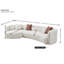 Canapé modulaire incurvé de luxe de 132 po, canapé confortable de style minimaliste pour le salon, méridienne modulaire en L, beige clair, W2664S00115