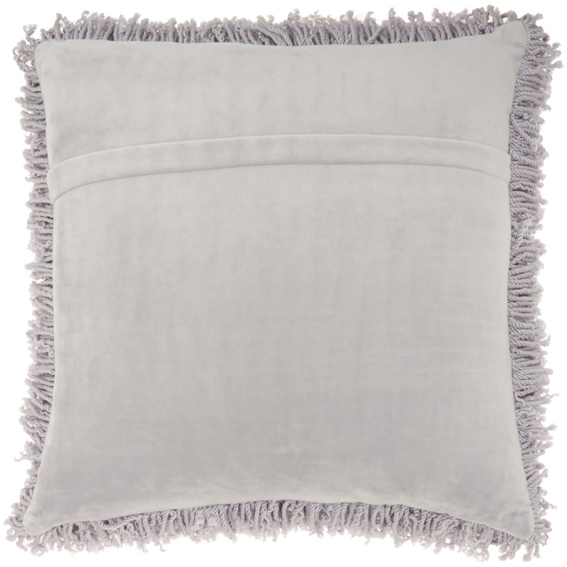 Kathy Ireland Grey Polyester Curly Shag 20" Square Throw Pillow Set