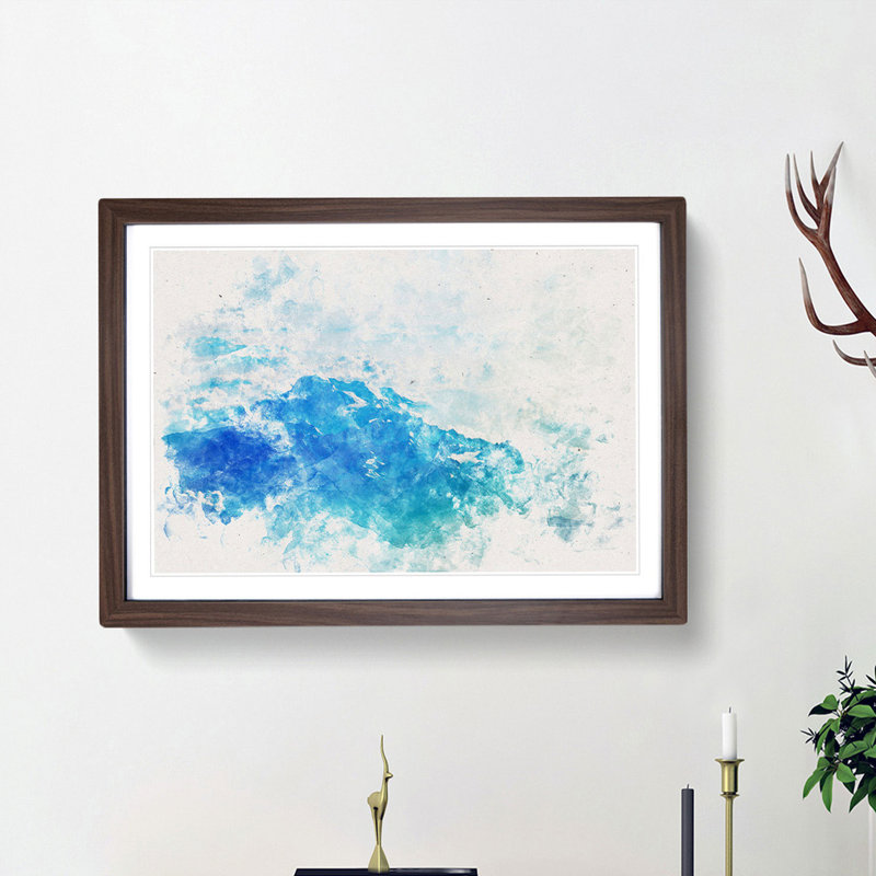 Clouds Above the Mountains - Picture Frame Painting Print, 36cm H x 48cm W x 2cm D, Walnut Framed