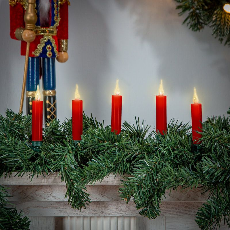 Ensemble de 10 bougies de Noël à DEL rouges avec pince et télécommande