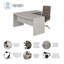 Ensemble de bureau d'ordinateur en L 2 pièces avec chaise Echo-87284174