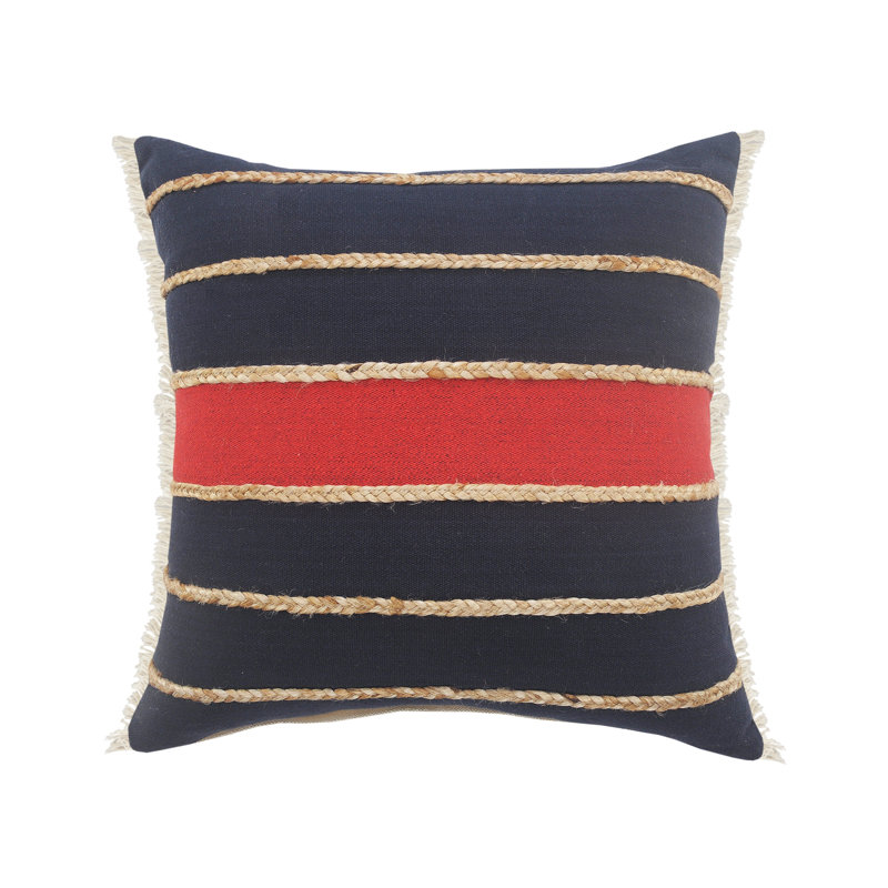 Coussin Atlantis, 20 po x 20 po, Rouge / Noir, Housse de coussin seulement - sans coussin