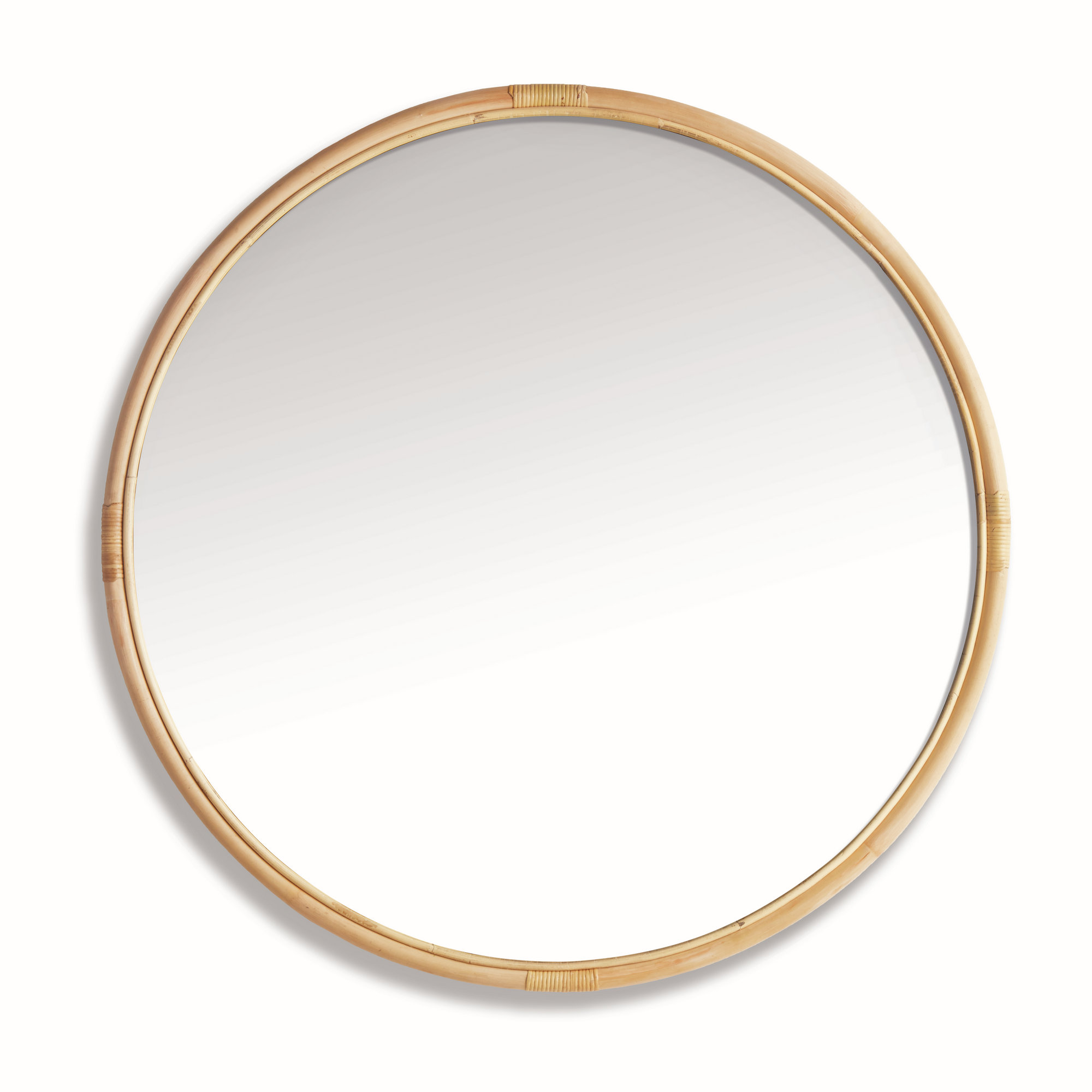 Atelier Natural Rattan Woven Round Mirror, 39.5" x 39.5"