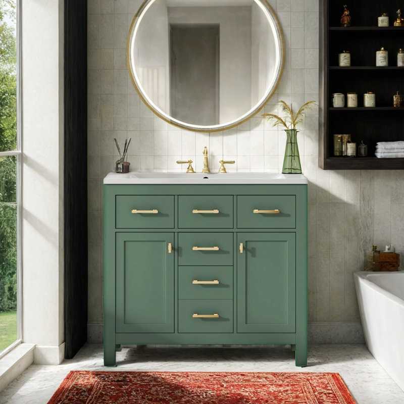 Soniah 36'' Single Bathroom Vanity with Ceramic Top