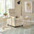 Baina 23.5"H Round Nesting End Table Set with Metal Frame-1715767582