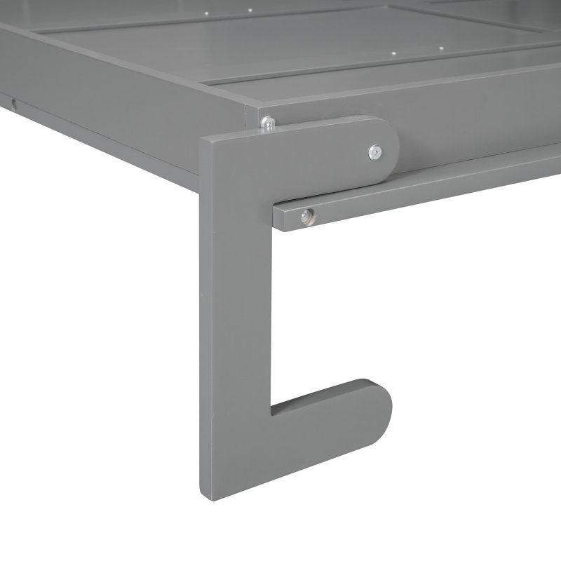  Murphy Wall Bed with Soft Cushion Backrest, Elegant and Space-Saving Modern Design, Gris