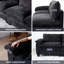 Canapé 84,5 po en chenille noire avec repose-pieds, housse amovible, assemblage facile-1878321066