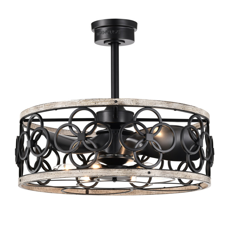 Ventilateur de plafond noir mat avec télécommande Luo