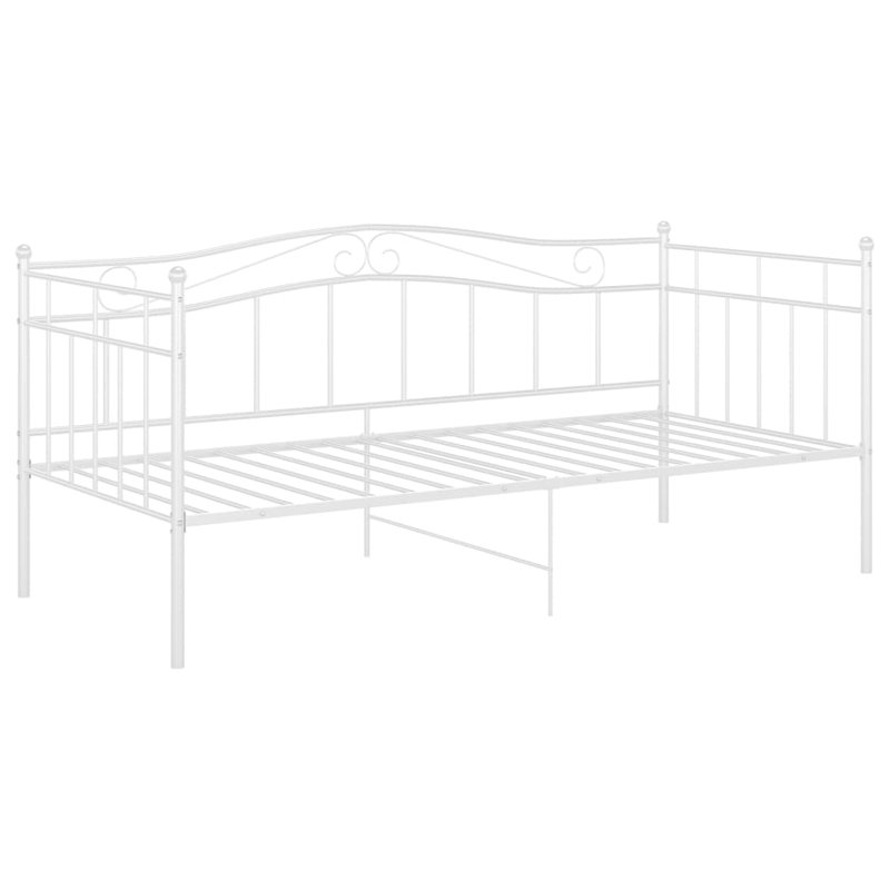 vidaXL Sofa Bed Frame Powder-coated metal Single, White