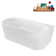 67" Streamline Soaking Glossy White Freestanding Tub and Tray With Internal Drain