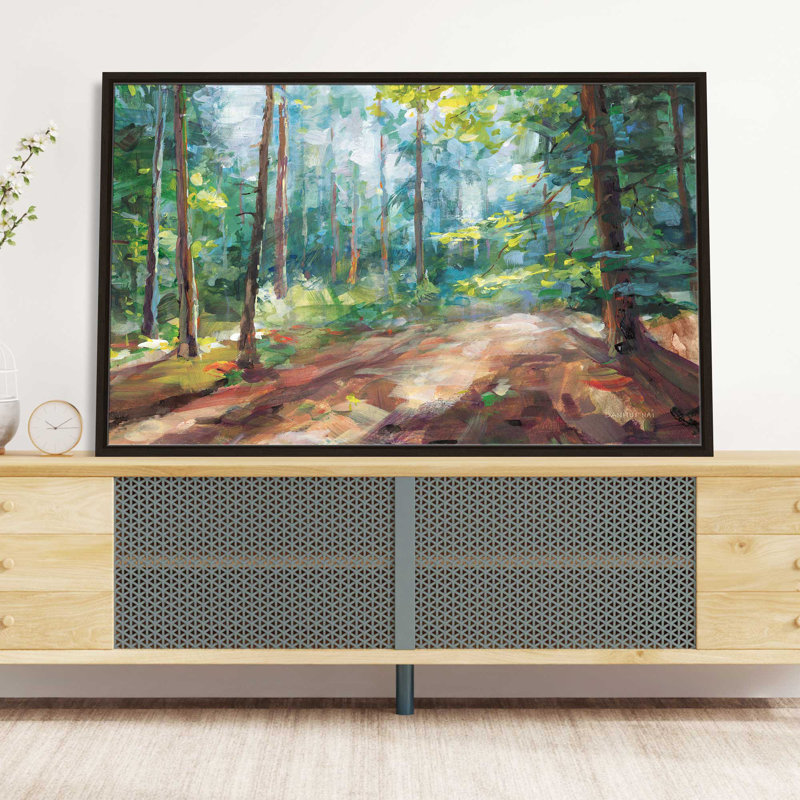 Woodland Reverie - Peinture, L 63,5 po x H 39,5 po, Cadre noir
