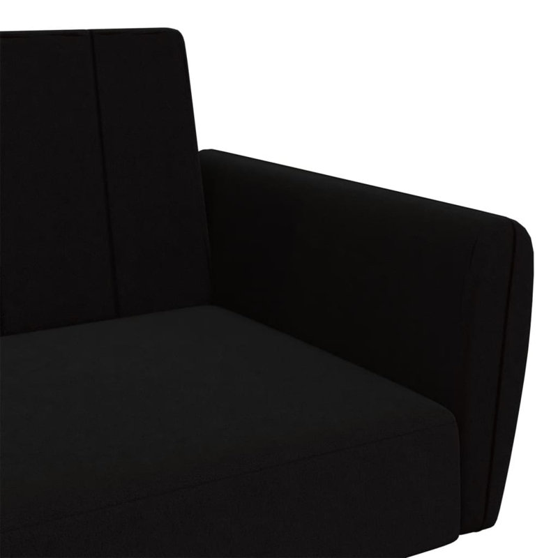 86.6'' Velvet Sofa, Black Velvet
