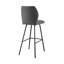 Tabourets de bar modernes en similicuir gris, structure en métal, sièges de cuisine contemporains