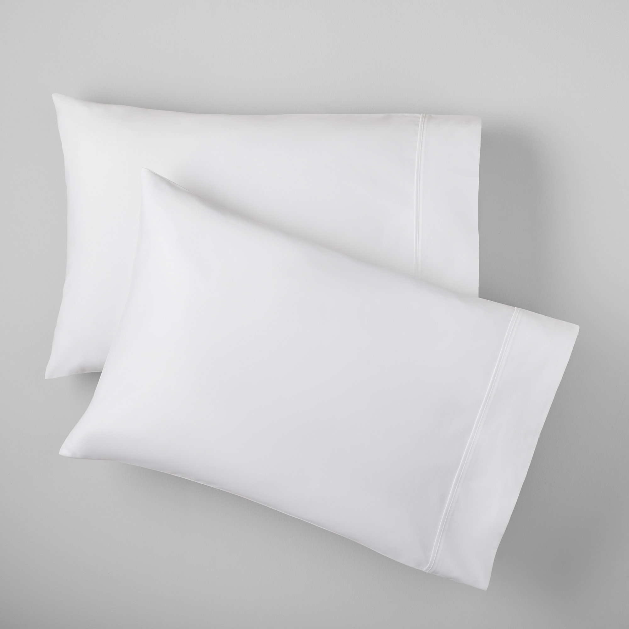 Danfield Cotton Sateen Pillowcase Set, Standard, White