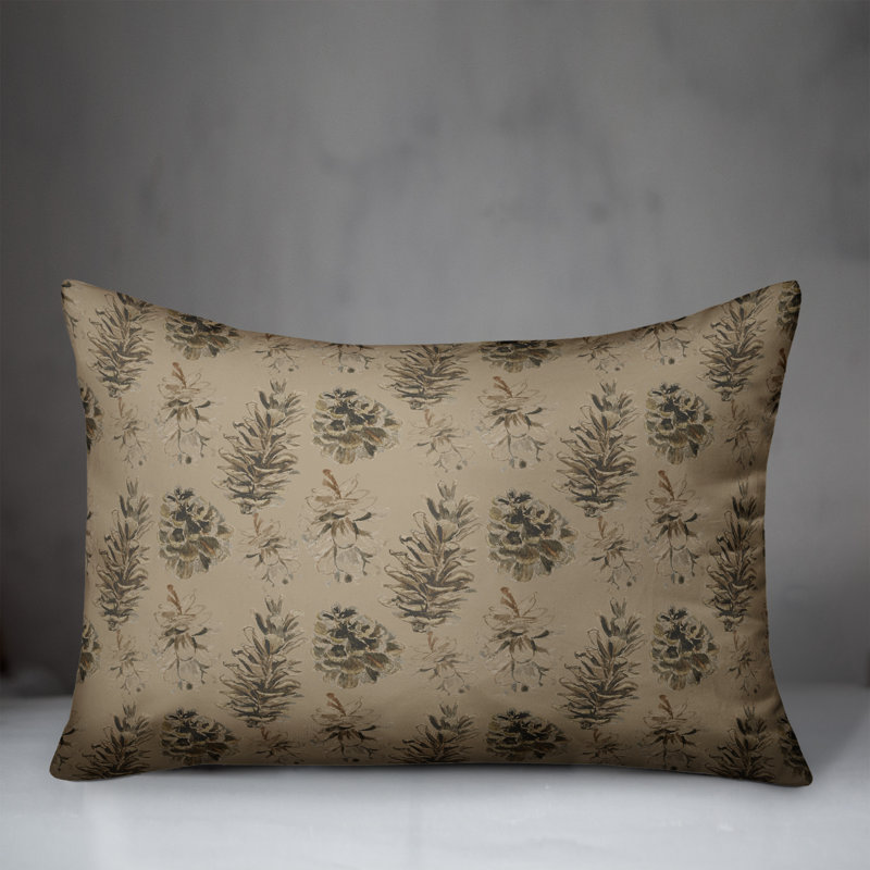 Floral Throw Pillow, Brown
