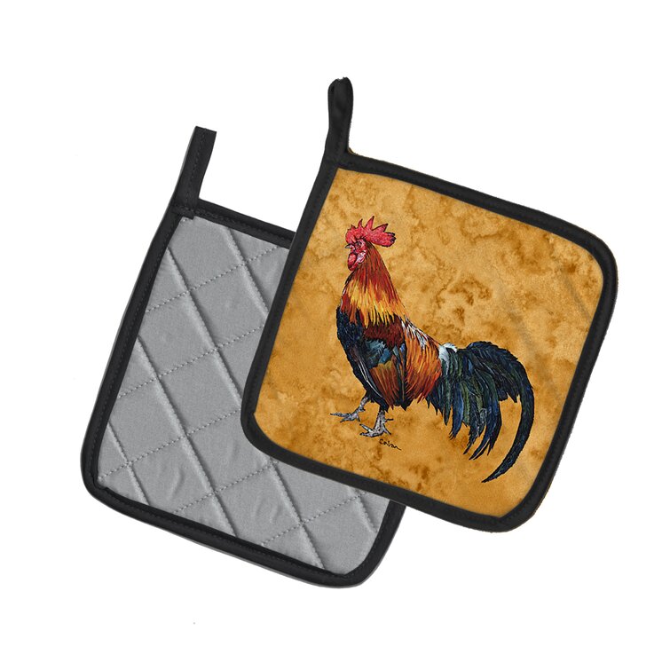 Rooster Kitchen Towel, Pot Holder and Oven Mitt Set