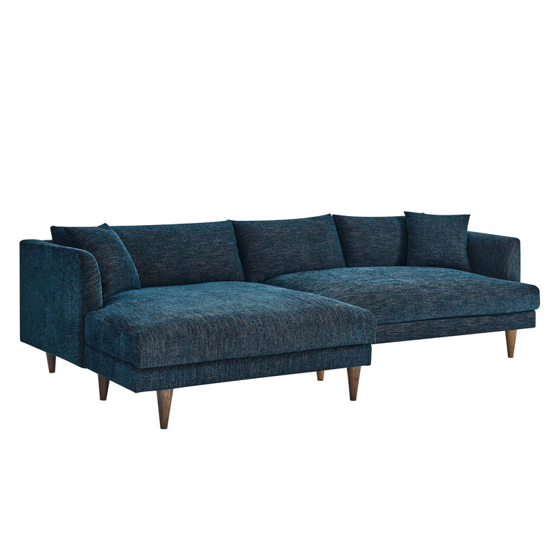 Modway Zoya 2 - Piece Upholstered Sectional, Blue 100% Polyester, Left Hand Facing