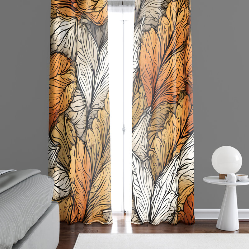 Paire de rideaux semi-transparents en polyester Areona, L 40 po x L 82 po