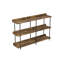 Console industrielle de 34 pouces, canapé-lit étroit à 3 niveaux avec tablettes, finition en bois récupéré et cadre en métal noir pour le vestibule, le couloir