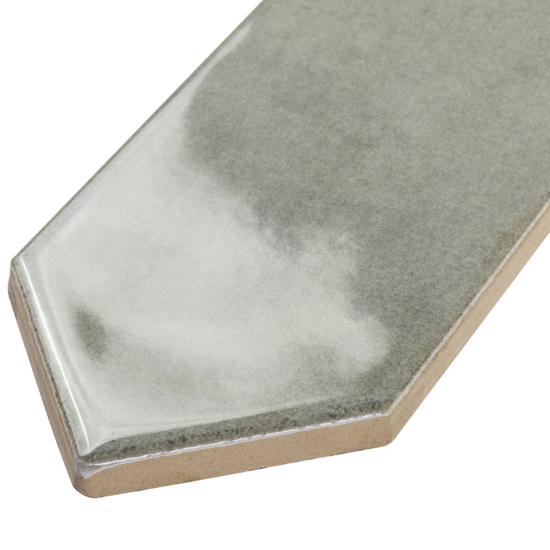 Hoku 2.5 in. x 13 in. Glossy Ceramic Picket Wall Tile, Sage