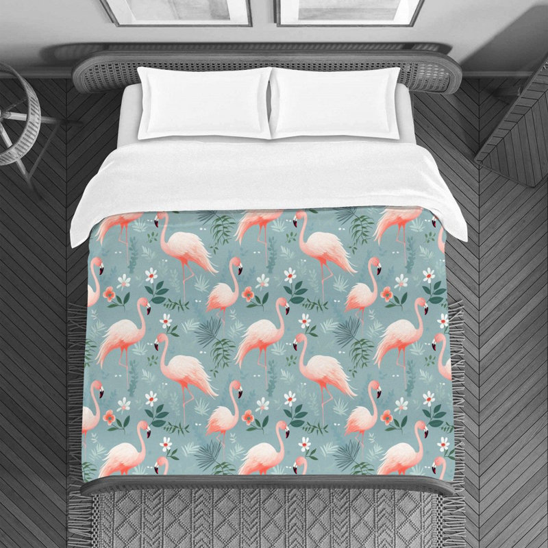 Housse de couette Flamingo Wildflower, Housse de couette simple