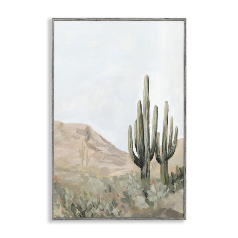 Giclée encadrée par Desert Tranquility Cacti, design par Hannah Dawson, H 24 po x l 16 po, Estampe numérique Farmhouse