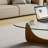 Triangle Glass Coffee Table With Solid Wood Base Abstract Glass Table for Living Room