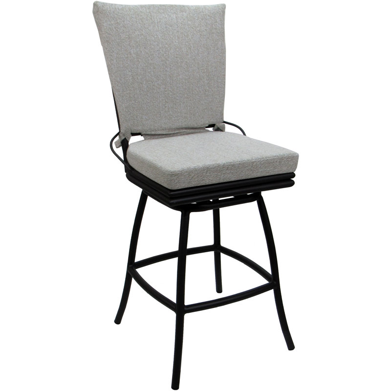 Tabouret de bar 26 "pour l'extérieur ou l'intérieur sans accoudoirs, Noir, Blanc