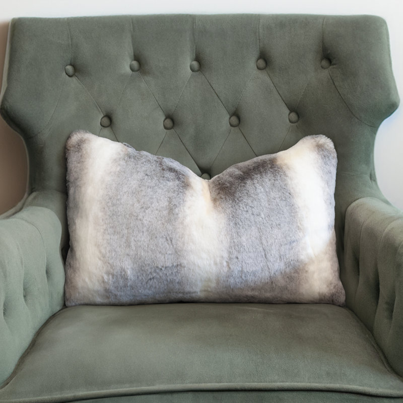 Coussin en fausse fourrure Chinchilla de Thomas Collection® Tissavel, Rectangle H 12 po x l 25 po