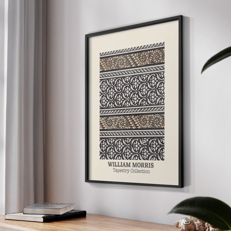 William Morris, reproduction encadrée V, Noir, H 14 po x l 11 po