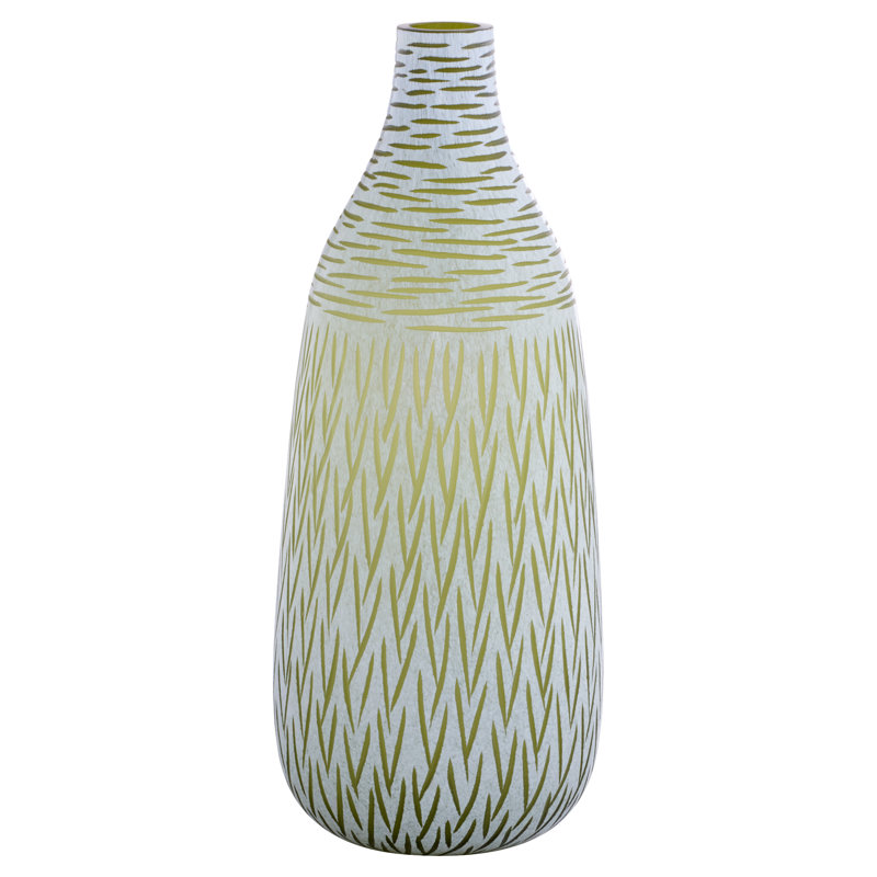 Signo Handcrafted Glass Table Vase 1, 17.25" H x 7" W x 7" D