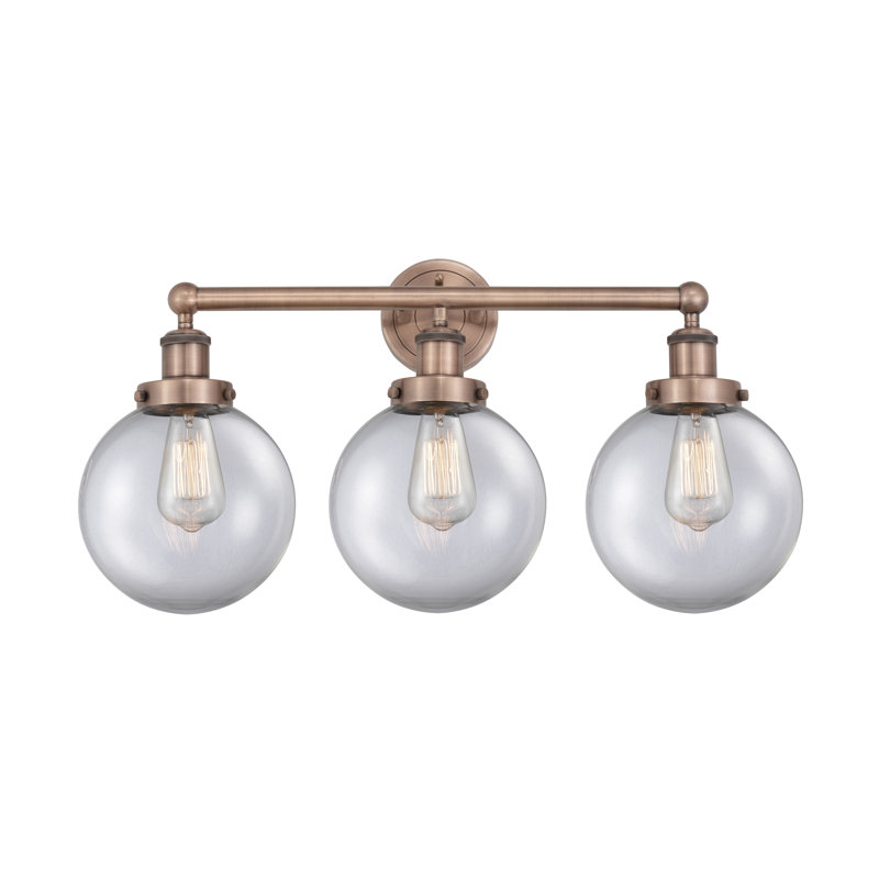 Alphonsa 3 - Light Dimmable Vanity Light, Clear, Antique Copper