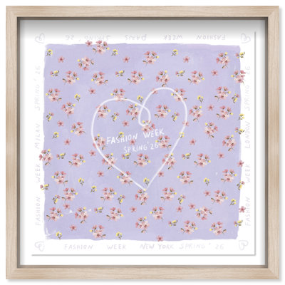 Lilac Spring Fashion Shadowbox Fashion Print by Oliver Gal, Black Frame, 12 x 12