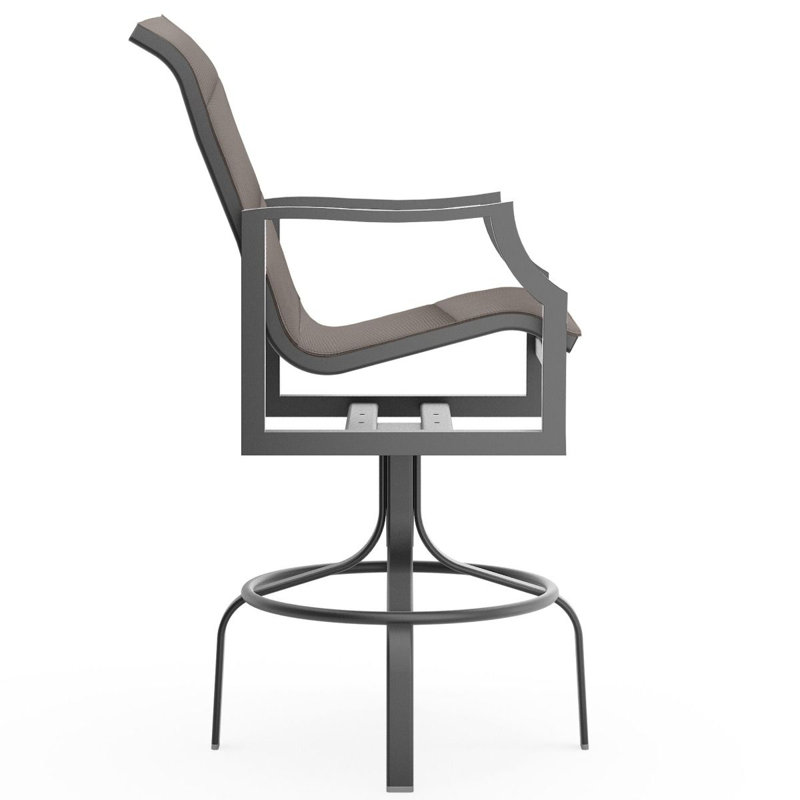 Nico Outdoor Swivel Bar Stool, Graphite, Pewter