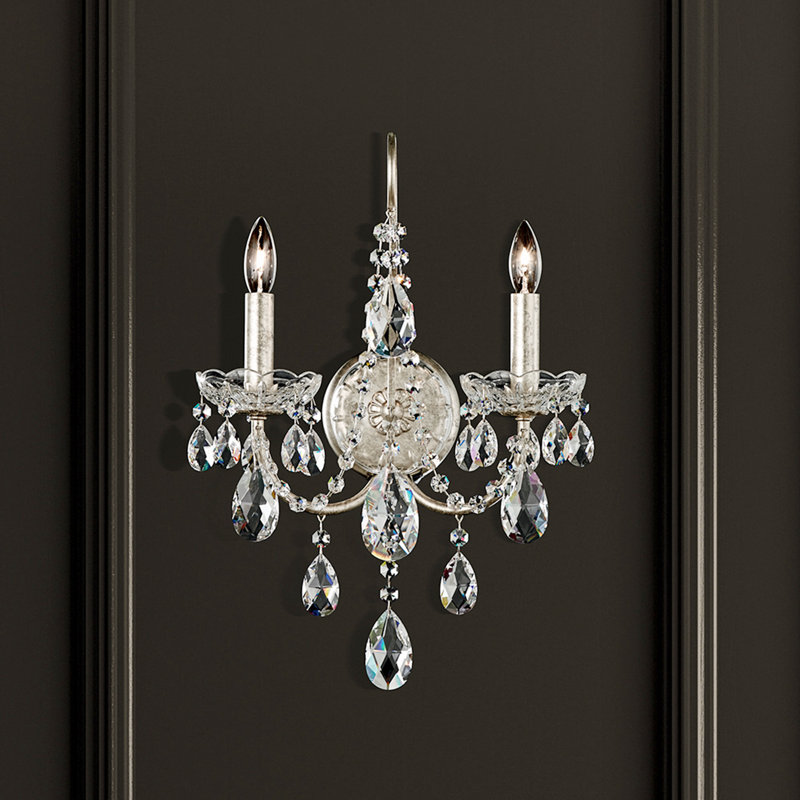 Sonatina Candle Wall Light, Aurelia, Swarovski Elements Clear