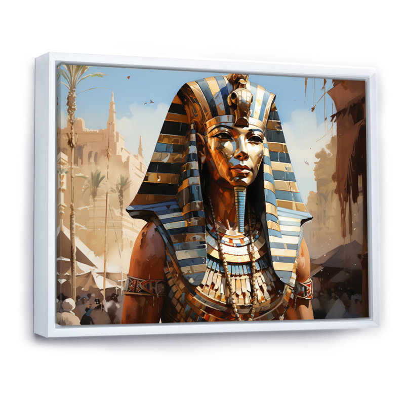 " Egypt Ancient Echoes ", White Floater Framed, 12" H x 20" W x 1" D