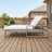 Adjustable Outdoor Double Lounge Chair With Cushions - Solid Wood Patio Chaise For Poolside, Garden, Or Balcony-1259747885