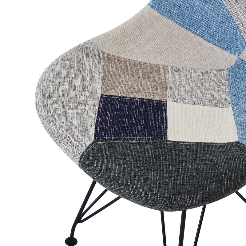 Hollin Upholstered Side Chair, Dark Gray/Beige/Blue/Light Gray