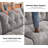 Modular Sectional Couch With Ottoman, 3-Seater Modern L-Shaped Sofa Couches, Comfy Chenille Sofa-Gray-200601980